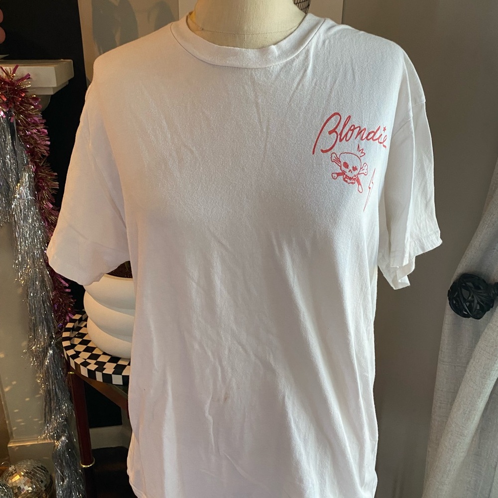 Blondie White T-Shirt with  Skull Design